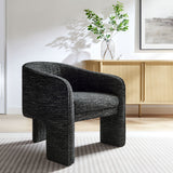 Greer Charcoal Boucle Fabric Upholstered Accent Armchair - Ornate Home