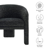 Greer Charcoal Boucle Fabric Upholstered Accent Armchair - Ornate Home
