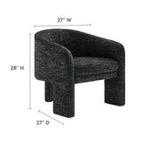 Greer Charcoal Boucle Fabric Upholstered Accent Armchair - Ornate Home