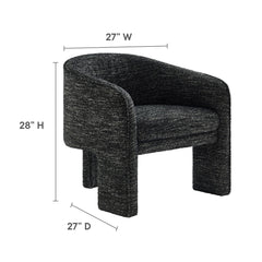 Greer Charcoal Boucle Fabric Upholstered Accent Armchair - Ornate Home