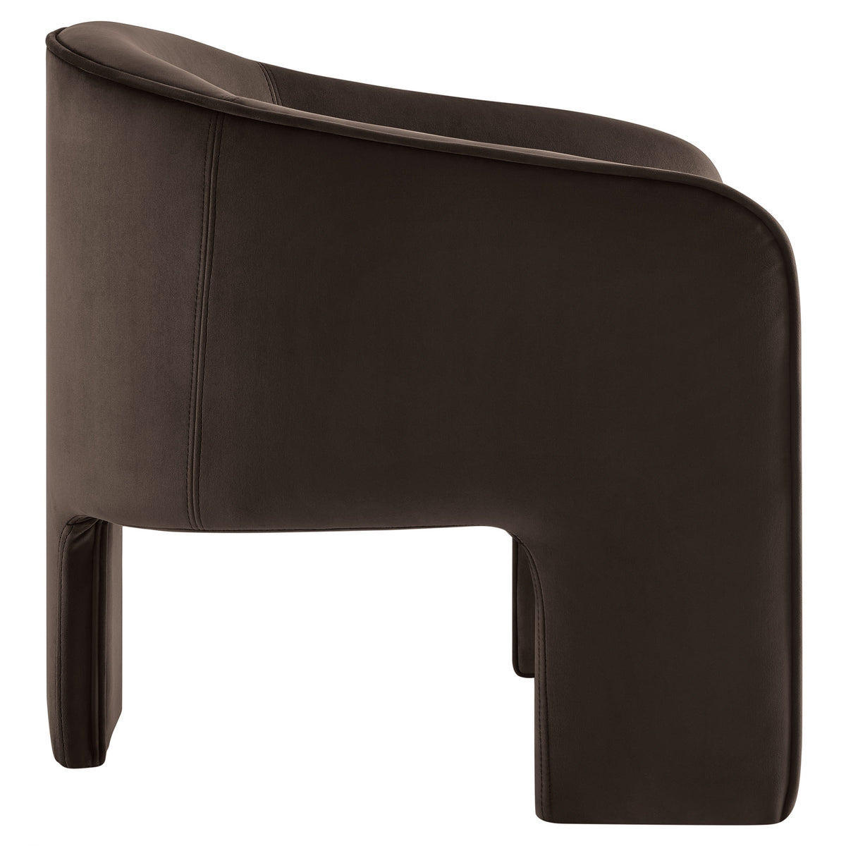 Greer Chocolate Brown Performance Velvet Upholstered Accent Armchair - Ornate Home