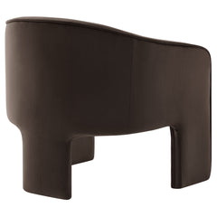 Greer Chocolate Brown Performance Velvet Upholstered Accent Armchair - Ornate Home