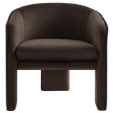 Greer Chocolate Brown Performance Velvet Upholstered Accent Armchair - Ornate Home