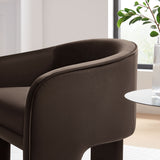 Greer Chocolate Brown Performance Velvet Upholstered Accent Armchair - Ornate Home