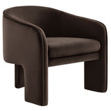 Greer Chocolate Brown Performance Velvet Upholstered Accent Armchair - Ornate Home