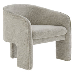Greer Parchment Boucle Fabric Upholstered Accent Armchair - Ornate Home