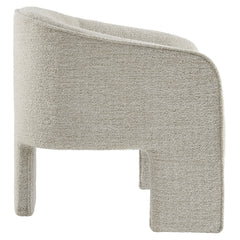 Greer Parchment Boucle Fabric Upholstered Accent Armchair - Ornate Home