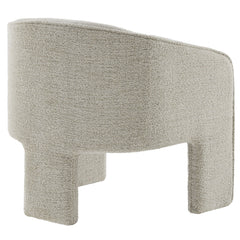 Greer Parchment Boucle Fabric Upholstered Accent Armchair - Ornate Home