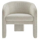 Greer Parchment Boucle Fabric Upholstered Accent Armchair - Ornate Home