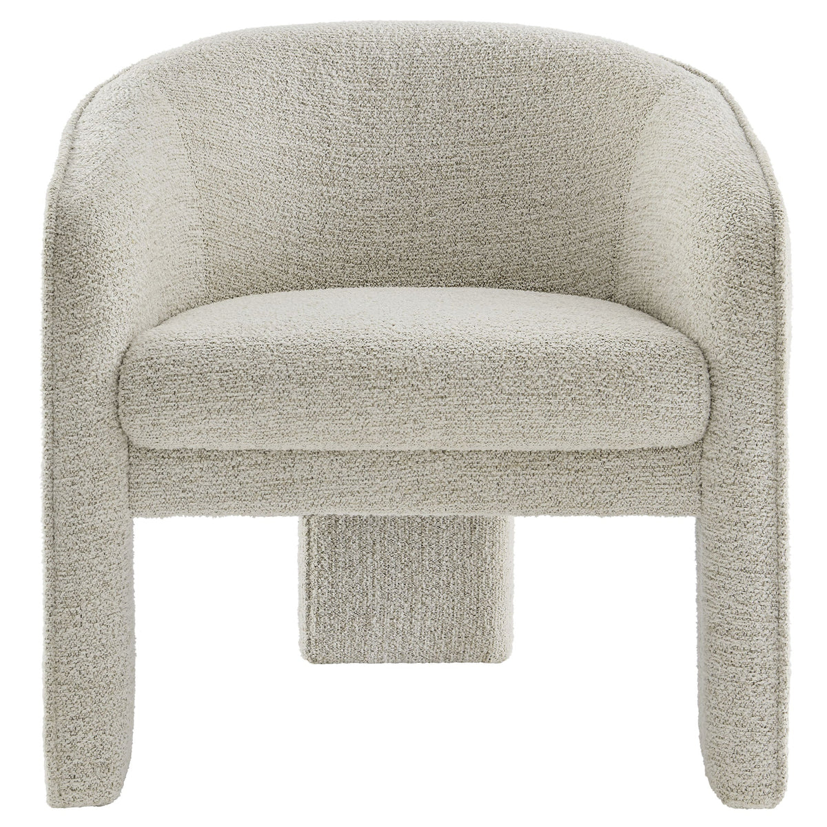 Greer Parchment Boucle Fabric Upholstered Accent Armchair - Ornate Home