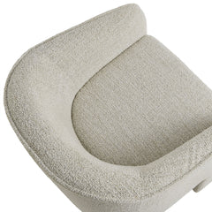 Greer Parchment Boucle Fabric Upholstered Accent Armchair - Ornate Home