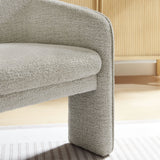 Greer Parchment Boucle Fabric Upholstered Accent Armchair - Ornate Home