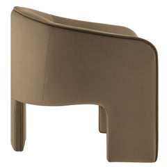 Greer Taupe Performance Velvet Upholstered Accent Armchair - Ornate Home