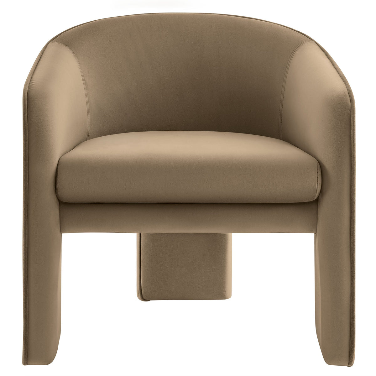 Greer Taupe Performance Velvet Upholstered Accent Armchair - Ornate Home