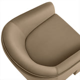 Greer Taupe Performance Velvet Upholstered Accent Armchair - Ornate Home