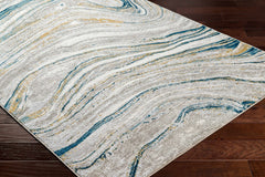Gregg Silver Gray Marble Area Rug - Ornate Home