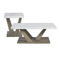 Greta Grey/White 2-Piece Occasional Table Set - Ornate Home