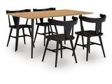 Gretlynn Black/Natural Dining Table and 4 Chairs (Online Special Price) - Ornate Home