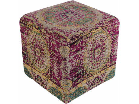 Gretna Magenta Ottoman Pouf - Ornate Home