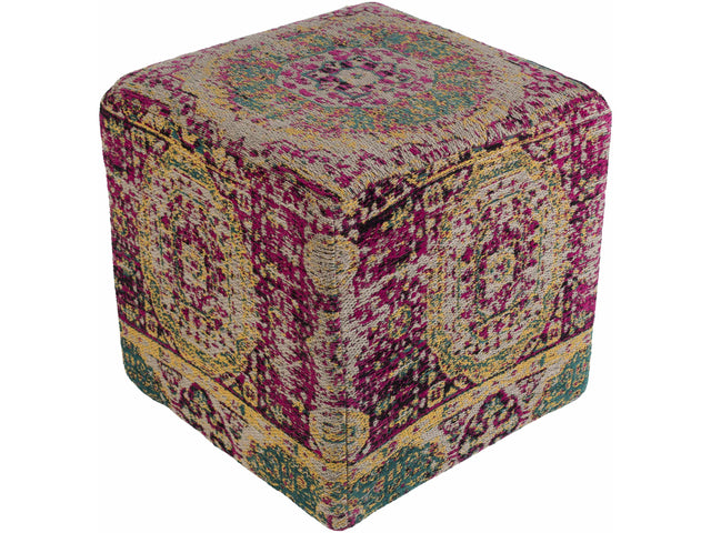 Gretna Magenta Ottoman Pouf - Ornate Home
