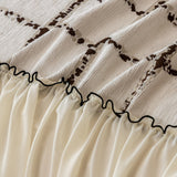 Grid Sofa Cover with Ruffle Skirt – Soft, Decorative, Full-Cover Couch Protector - Ornate Home