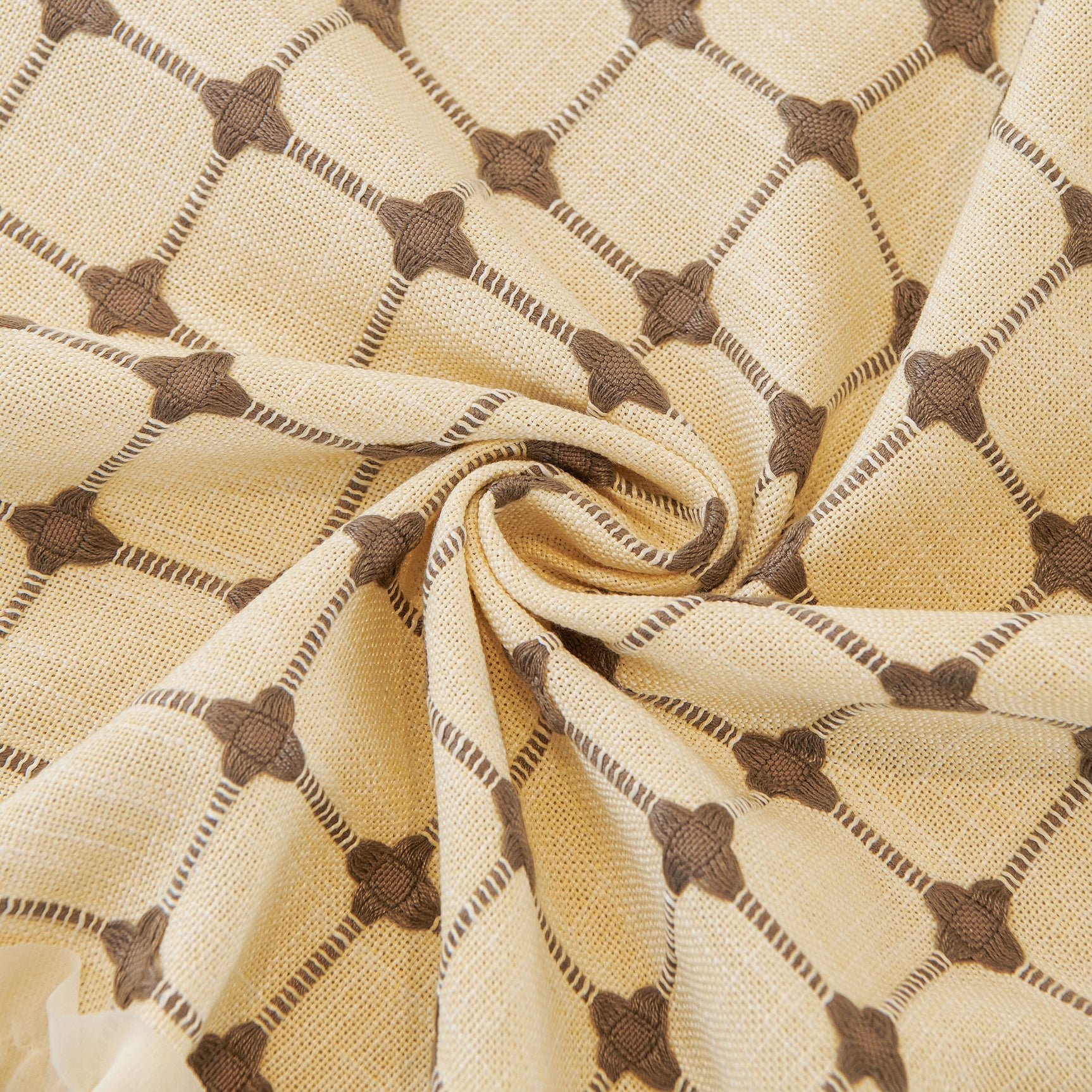 Grid Textured Sofa Cover with Sheer Ruffle Skirt, Pet-Friendly Sofa Throw Slipcover - Ornate Home