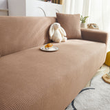 Grid Textured Stretch Sofa Cover, Soft Elastic Slipcover for Couch Protection - Ornate Home