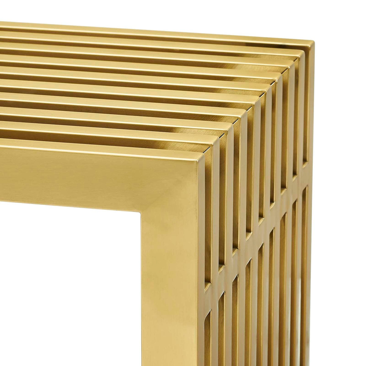 Gridiron Gold Medium Stainless Steel Bench - Ornate Home
