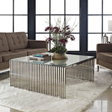 Gridiron Silver Coffee Table - Ornate Home