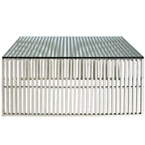 Gridiron Silver Coffee Table - Ornate Home