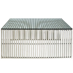 Gridiron Silver Coffee Table - Ornate Home