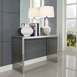 Gridiron Silver Console Table - Ornate Home