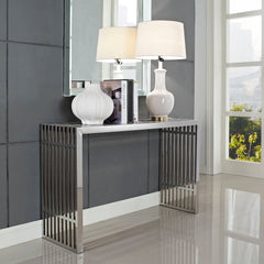 Gridiron Silver Console Table - Ornate Home