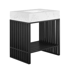 Gridiron White/Black 30" Bathroom Vanity - Ornate Home