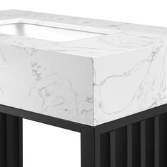 Gridiron White/Black 30" Bathroom Vanity - Ornate Home
