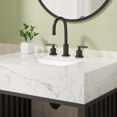 Gridiron White/Black 30" Bathroom Vanity - Ornate Home