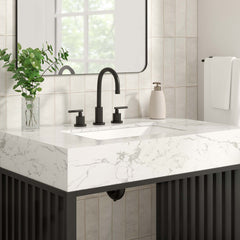 Gridiron White/Black 36" Bathroom Vanity - Ornate Home