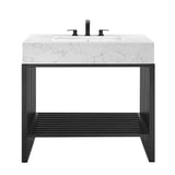 Gridiron White/Black 36" Bathroom Vanity - Ornate Home