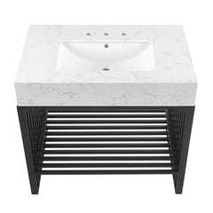 Gridiron White/Black 36" Bathroom Vanity - Ornate Home