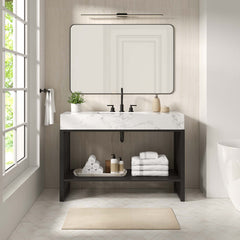 Gridiron White/Black 48" Bathroom Vanity - Ornate Home