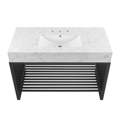 Gridiron White/Black 48" Bathroom Vanity - Ornate Home