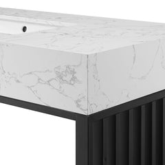 Gridiron White/Black 48" Bathroom Vanity - Ornate Home