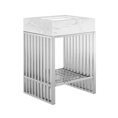 Gridiron White/Silver 24" Bathroom Vanity - Ornate Home