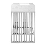 Gridiron White/Silver 24" Bathroom Vanity - Ornate Home