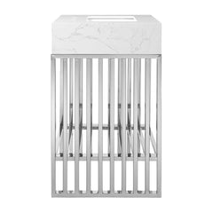 Gridiron White/Silver 24" Bathroom Vanity - Ornate Home
