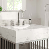 Gridiron White/Silver 24" Bathroom Vanity - Ornate Home
