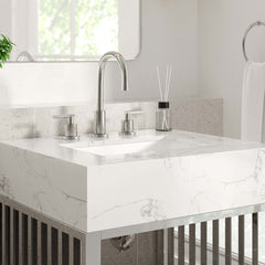 Gridiron White/Silver 24" Bathroom Vanity - Ornate Home