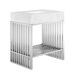 Gridiron White/Silver 30" Bathroom Vanity - Ornate Home
