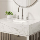 Gridiron White/Silver 30" Bathroom Vanity - Ornate Home