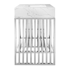 Gridiron White/Silver 36" Bathroom Vanity - Ornate Home
